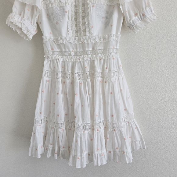 By Malina IRO Mini Dress Lase Details Romantic Embroided Coquette Size Small - Picture 5 of 16